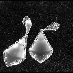 Kendra Scott Alexa silver and slate gray eartings